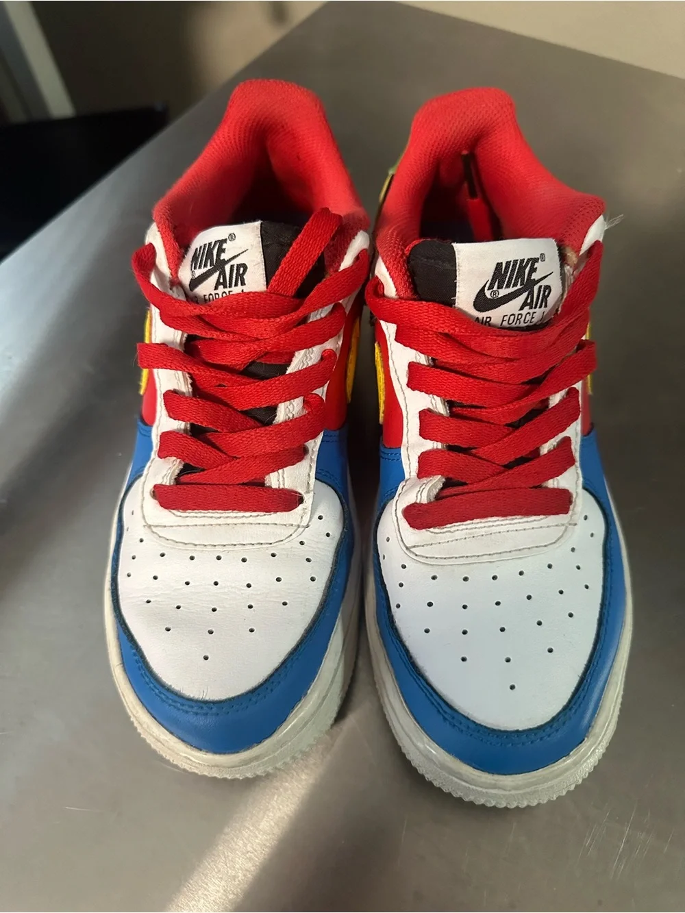 Nike UNO Colorblock Air Force 1 Sneakers - White/Blue/Red/Yellow
